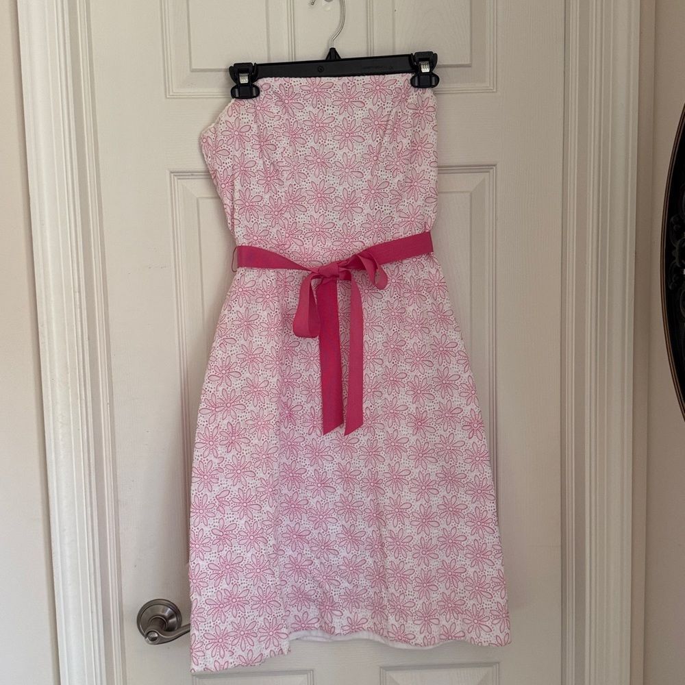 Pink Lilly, Portzer, Daisy Floral Strapless Dress with Belt size 8
